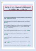 PACS &ndash; FINAL EXAM QUESTIONS AND&NewLine;ANSWERS 2026 VERIFIED&period;