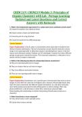 CHEM 219 &vert; CHEM219 Module 3&colon; Principles of &NewLine;Organic Chemistry with Lab - Portage Learning &NewLine;Updated and Latest Questions and Correct &NewLine;Answers with Rationale