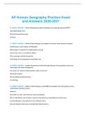 AP Human Geography Practice Exam and Answers 2026-2027
