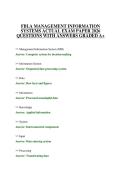 FBLA MANAGEMENT INFORMATION&NewLine;SYSTEMS ACTUAL EXAM PAPER 2026&NewLine;QUESTIONS WITH ANSWERS GRADED A&plus;&NewLine;