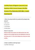 Certified Radon Mitigation Specialist Exam &NewLine;Questions With Correct Answers &lpar;Verified &NewLine;Answers&rpar; Plus Rationales 2026 Q&A &vert; Instant &NewLine;Download Pdf 