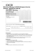 OCR A Level Biology A H420&sol;02 Biological diversity&NewLine;&lpar;H420&sol;02&rpar; VERIFIED QP AND MS