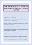 CHAPTER 21 PHYSICAL EXAMINATION&NewLine;EXAM QUESTIONS AND ANSWERS 2026&NewLine;VERIFIED&period;