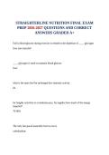 STRAIGHTERLINE NUTRITION FINAL EXAM PREP 2026-2027 QUESTIONS AND CORRECT ANSWERS GRADED A&plus;