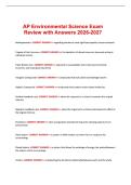 AP Environmental Science Exam Review with Answers 2026-2027