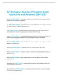 AP Computer Science Principles Exam Questions and Answers 2026-2027