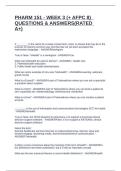 PHARM 151 - WEEK 3 &lpar;&plus; AFPC 8&rpar;  QUESTIONS & ANSWERS&lpar;RATED A&plus;&rpar;