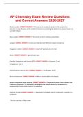 AP Chemistry Exam Review Questions and Correct Answers 2026-2027