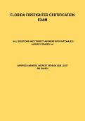 Florida Firefighter Certification Exam &vert; All Questions And Correct Answers With Rationales &vert; Already Graded A&plus; &vert; Verified Answers &vert; Newest Version 2026 &vert; Just Released