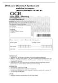 OCR A Level Chemistry A Synthesis and&NewLine;analytical techniques&NewLine;&lpar;H432&sol;02&rpar;VERIFIED QP AND MS 