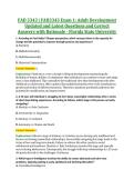 FAD 3343 &vert; FAD3343 Exam 1&colon; Adult Development &NewLine;Updated and Latest Questions and Correct &NewLine;Answers with Rationale - Florida State University 