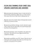 ECON 3100 TRAINING STUDY SHEET 2026&NewLine;UPDATED QUESTIONS AND ANSWERS