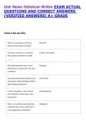 Utah Master Esthetician Written EXAM ACTUAL &NewLine;QUESTIONS AND CORRECT ANSWERS &NewLine;&lpar;VERIFIED ANSWERS&rpar; A&plus; GRADE