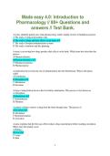 Made easy 4&period;0&colon; Introduction to&NewLine;Pharmacology &sol;&sol; 80&plus; Questions and&NewLine;&NewLine;answers &sol;&sol; Test Bank&period;