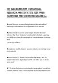 EDF 6223 EXAM 2026 EDUCATIONAL&NewLine;RESEARCH AND STATISTICS TEST PAPER&NewLine;QUESTIONS AND SOLUTIONS GRADED A&plus;