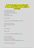 NCM 118 &lpar;Prelims&rpar; Exam UPDATED &NewLine;ACTUAL QUESTIONS AND CORRECT &NewLine;ANSWERS