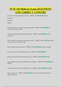 NCM 118 Midterm Exam QUESTIONS &NewLine;AND CORRECT ANSWERS