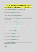 NCM 118 PRELIM Exam UPDATED &NewLine;QUESTIONS AND CORRECT ANSWERS