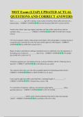 MOT Exam &lpar;LTAP&rpar; UPDATED ACTUAL &NewLine;QUESTIONS AND CORRECT ANSWERS