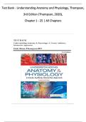 Test Bank - Understanding Anatomy and Physiology&comma; Thompson&comma; 3rd Edition &lpar;Thompson&comma; 2020&rpar;&comma; &NewLine;Chapter 1 - 25 &vert; All Chapters&NewLine;Latest Update