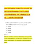 Kansas Standard Master Plumber with Gas &NewLine;Exam Questions And Correct Answers &NewLine;&lpar;Verified Answers&rpar; Plus Rationales 2026 &NewLine;Q&A &vert; Instant Download Pdf 