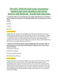 FIN 4504 &vert; FIN4504 Final Exam&colon; Investments &NewLine;Updated and Latest Questions and Correct &NewLine;Answers with Rationale - Florida State University 