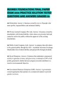 BUSINESS FOUNDATIONS FINAL PAPER&NewLine;EXAM 2026 PRACTICE SOLUTION TESTED&NewLine;QUESTIONS AND ANSWERS GRADED A&plus;