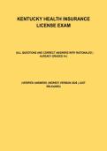Kentucky Health Insurance License Exam &vert; All Questions And Correct Answers With Rationales &vert; Already Graded A&plus; &vert; Verified Answers &vert; Newest Version 2026 &vert; Just Released