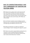EDUC 701 CONSTRUCTIVISM MODULE 4 QUIZ&NewLine;2026 COMPREHENSIVE TEST QUESTIONS AND&NewLine;SOLUTIONS VERIFIED&NewLine;