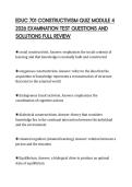 EDUC 701 CONSTRUCTIVISM QUIZ MODULE 4&NewLine;2026 EXAMINATION TEST QUESTIONS AND&NewLine;SOLUTIONS FULL REVIEW&NewLine;