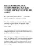 EDUC 701 MODULE 3 QUIZ SOCIAL&NewLine;COGNITIVE THEORY 2026 STUDY GUIDE&NewLine;COMPLETE QUESTIONS AND ANSWERS 100&percnt;&NewLine;CORRECT&NewLine;