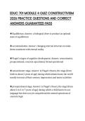 EDUC 701 MODULE 4 QUIZ CONSTRUCTIVISM&NewLine;2026 PRACTICE QUESTIONS AND CORRECT&NewLine;ANSWERS GUARANTEED PASS&NewLine;