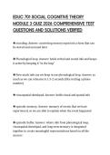 EDUC 701 SOCIAL COGNITIVE THEORY&NewLine;MODULE 3 QUIZ 2026 COMPREHENSIVE TEST&NewLine;QUESTIONS AND SOLUTIONS VERIFIED