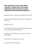 EFDA ENTRANCE EXAM 2 2026 DENTAL&NewLine;ASSISTING CERTIFICATION TEST PAPER&NewLine;QUESTIONS AND SOLUTIONS GRADED A&plus;