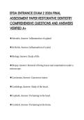 EFDA ENTRANCE EXAM 2 2026 FINAL&NewLine;ASSESSMENT PAPER RESTORATIVE DENTISTRY&NewLine;COMPREHENSIVE QUESTIONS AND ANSWERS&NewLine;VERIFIED A&plus;&NewLine;