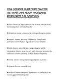 EFDA ENTRANCE EXAM 2 2026 PRACTICE&NewLine;TEST PAPER ORAL HEALTH PROCEDURES&NewLine;REVIEW SHEET FULL SOLUTIONS&NewLine;