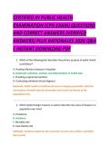 CERTIFIED IN PUBLIC HEALTH &NewLine;EXAMINATION &lpar;CPH EXAM&rpar; QUESTIONS &NewLine;AND CORRECT ANSWERS &lpar;VERIFIED &NewLine;ANSWERS&rpar; PLUS RATIONALES 2026 Q&A &NewLine;&vert; INSTANT DOWNLOAD PDF 