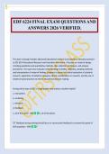 EDF 6224 FINAL EXAM QUESTIONS AND&NewLine;ANSWERS 2026 VERIFIED&period;