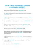 SAT&sol;ACT Prep Psychology Questions and Answers 2026-2027