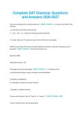 Complete SAT Grammar Questions and Answers 2026-2027