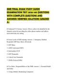 EMR FINAL EXAM STUDY GUIDE&NewLine;EXAMINATION TEST 2026 140 QUESTIONS&NewLine;WITH COMPLETE QUESTIONS AND&NewLine;ANSWERS VERIFIED SOLUTIONS GRADED&NewLine;A&plus;