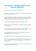 SAT Practice Test-Math Questions and Answers 2026-2027