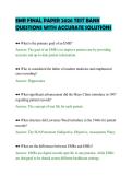 EMR FINAL PAPER 2026 TEST BANK&NewLine;QUESTIONS WITH ACCURATE SOLUTIONS&NewLine;