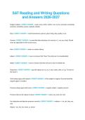 SAT Reading and Writing Questions and Answers 2026-2027