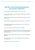 SAT&sol;ACT Prep Psychology Questions and Answers 2026-2027