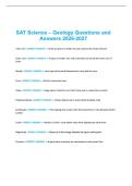 SAT Science &ndash; Geology Questions and Answers 2026-2027