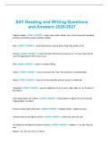 SAT Reading and Writing Questions and Answers 2026-2027