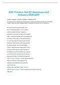 SAT Practice Test &num;1 Questions and Answers 2026-2027