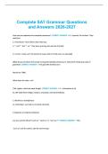 Complete SAT Grammar Questions and Answers 2026-2027