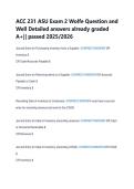 ACC 231 ASU Exam 2 Wolfe Question and &NewLine;Well Detailed answers already graded &NewLine;A&plus;&vert;&vert; passed 2025&sol;2026 